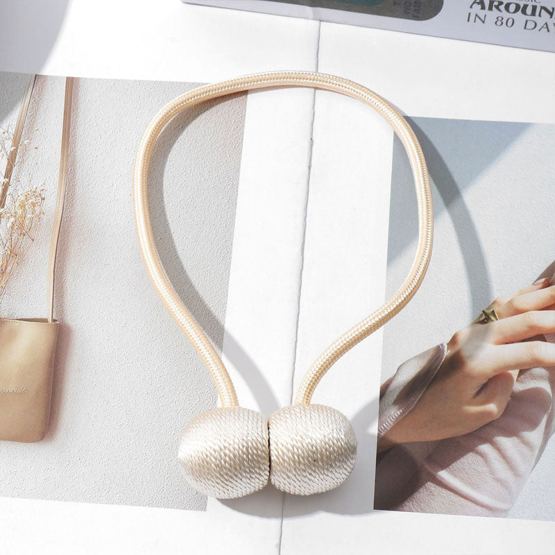 Punch-Free Earphone-Style Magnetic Curtain Tie