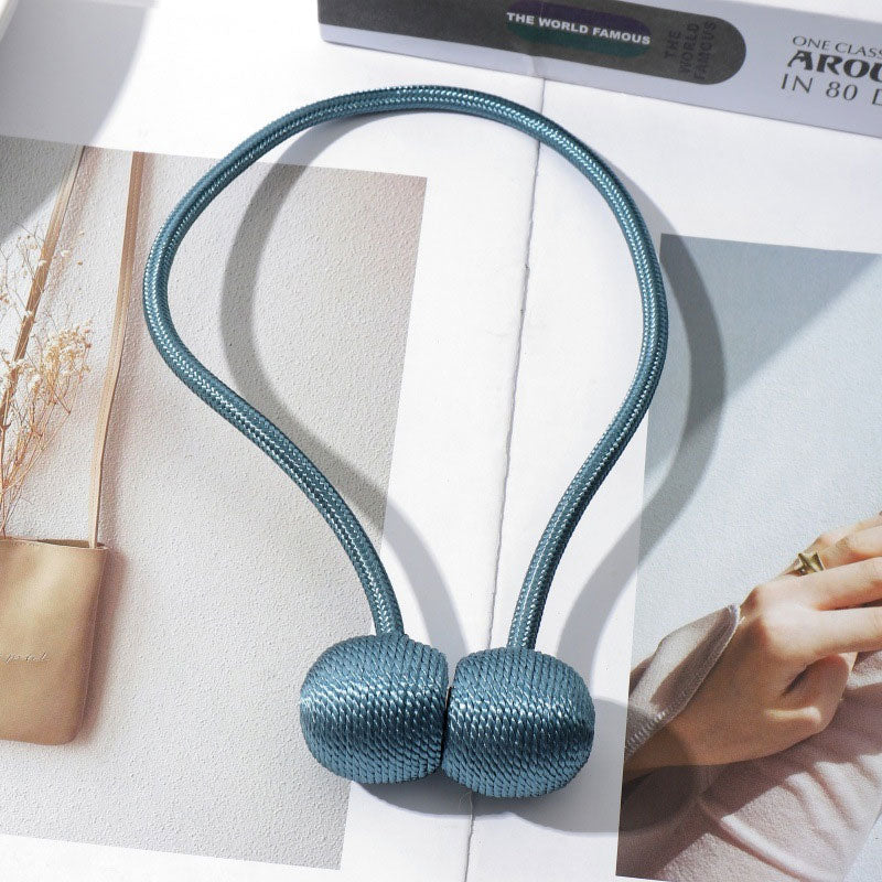 Punch-Free Earphone-Style Magnetic Curtain Tie