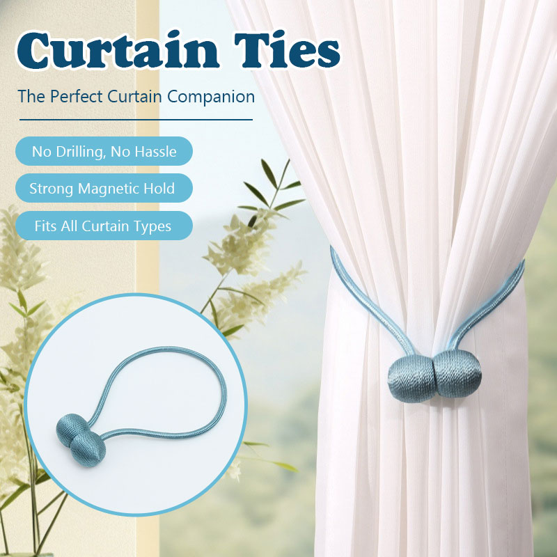 Punch-Free Earphone-Style Magnetic Curtain Tie