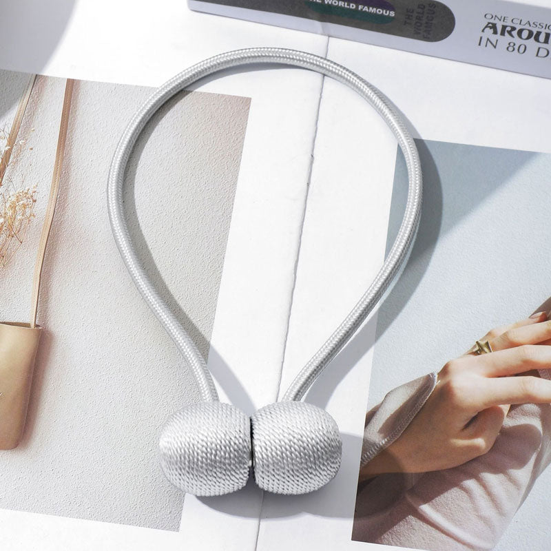 Punch-Free Earphone-Style Magnetic Curtain Tie